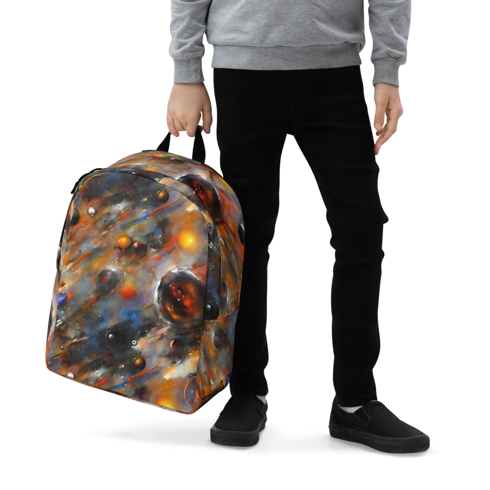 Brushstroke Blaze on Minimalist Backpack — Zoomed-in