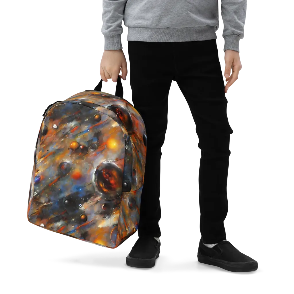 Brushstroke Blaze on Minimalist Backpack — Zoomed-in