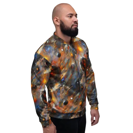 Brushstroke Blaze on a Bomber Jacket