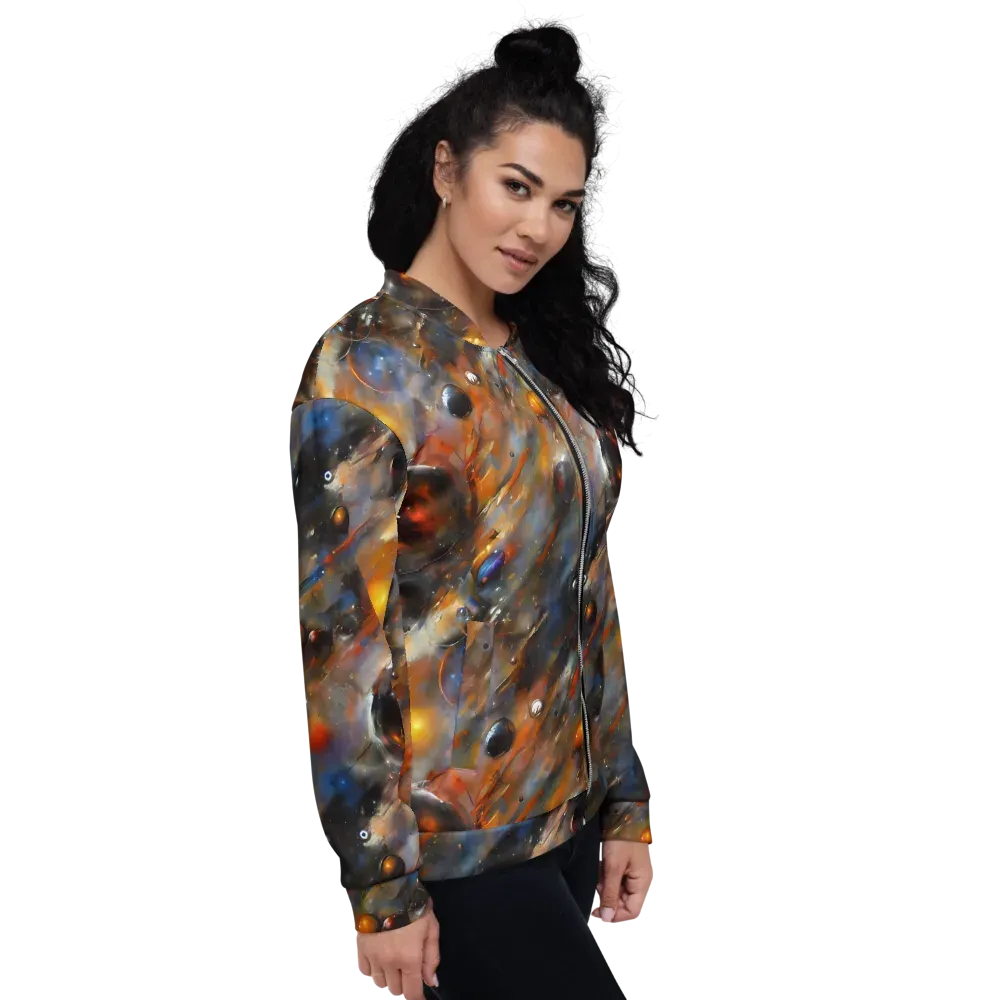 Brushstroke Blaze on Bomber Jacket — Right