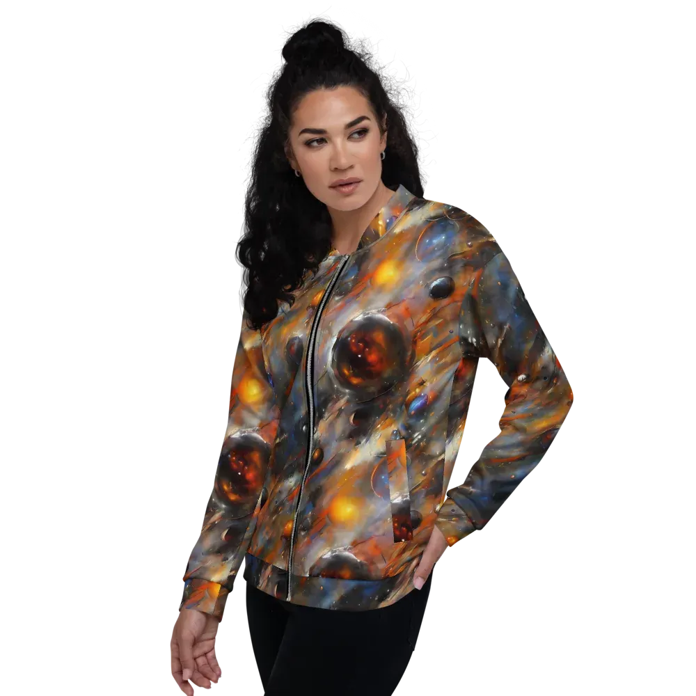 Brushstroke Blaze on Bomber Jacket — Left
