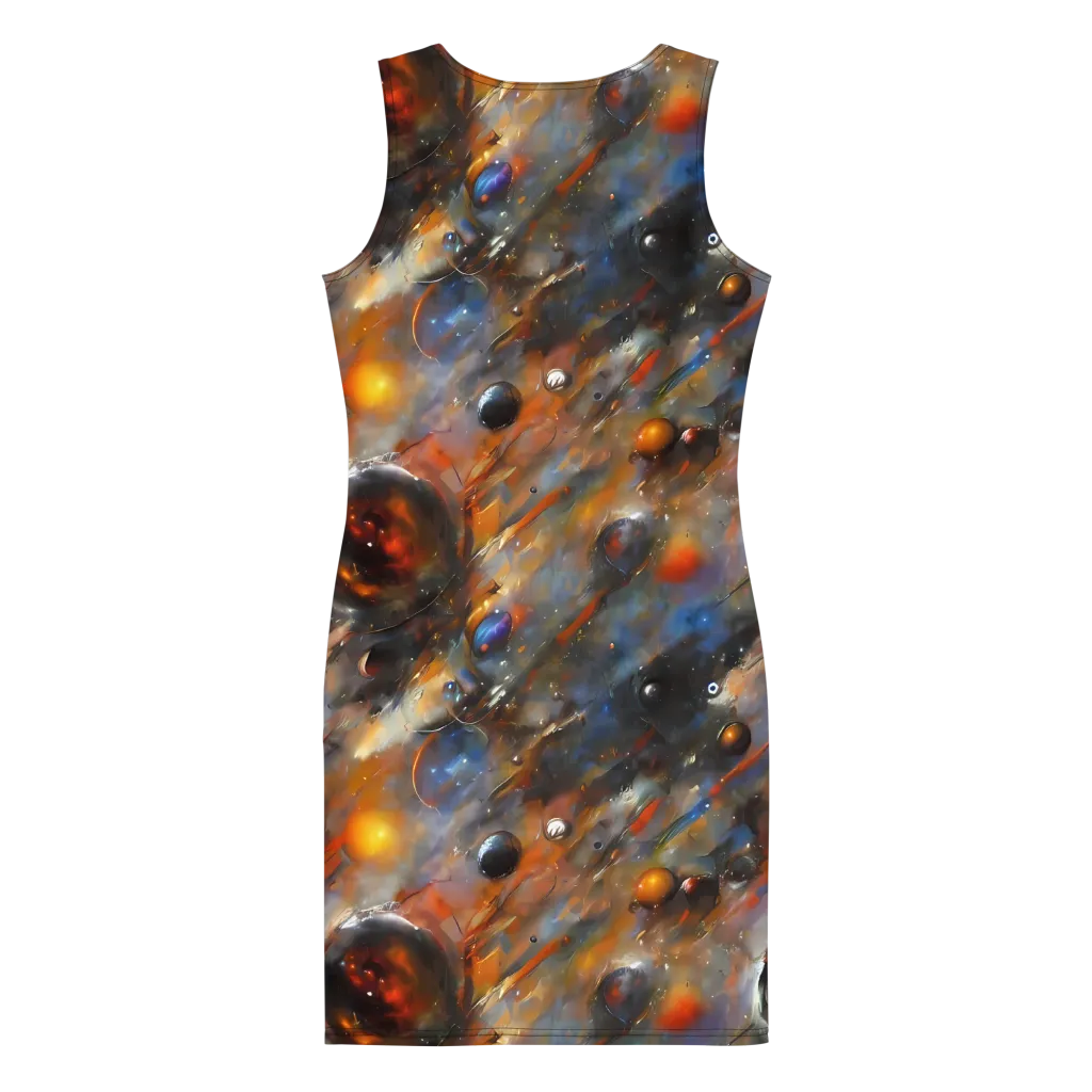 Brushstroke Blaze on Bodycon Dress — Back