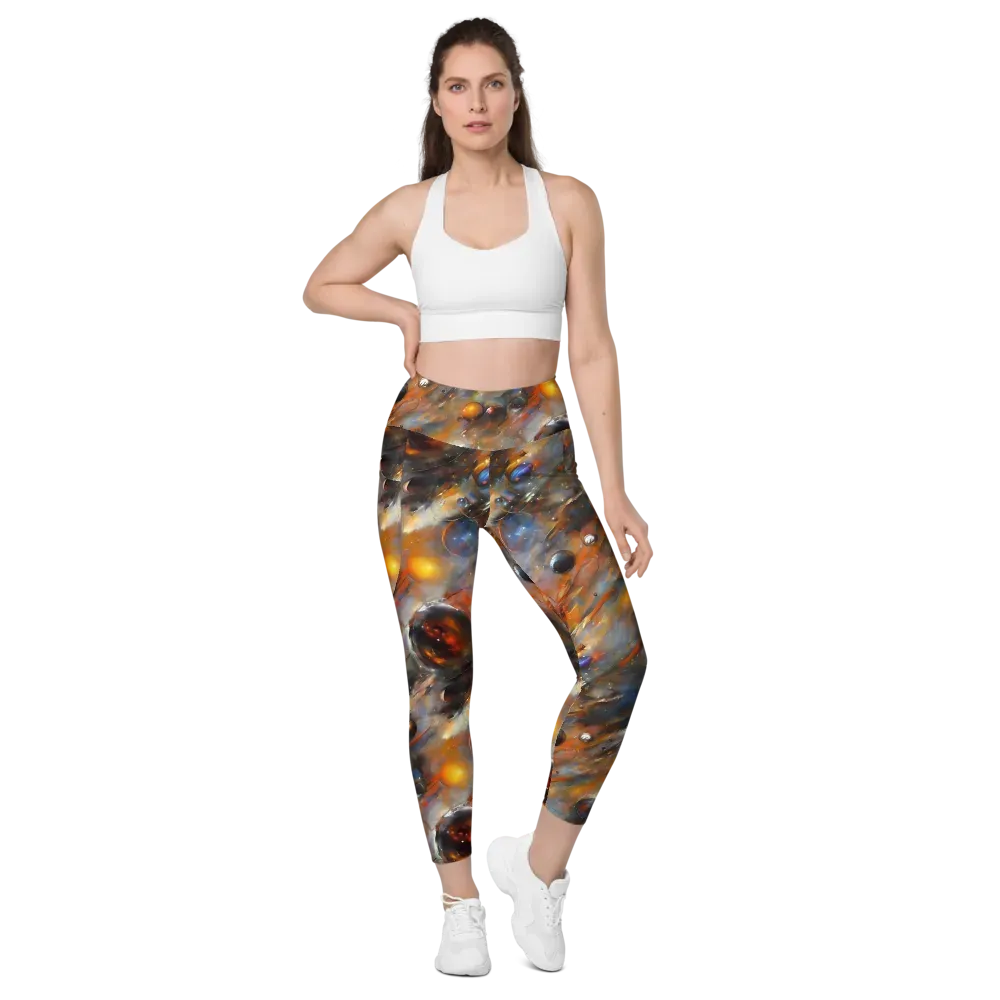 Brushstroke Blaze on Leggings with Pockets — Front
