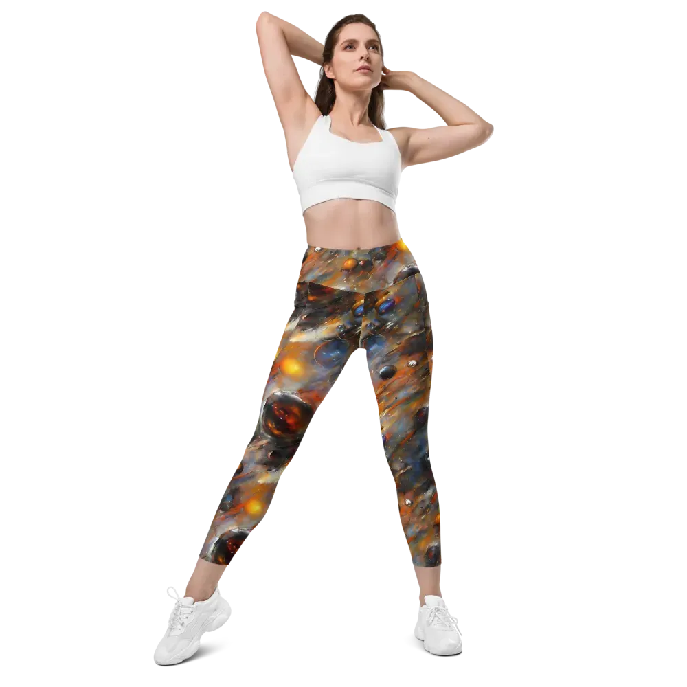 Brushstroke Blaze on Leggings with Pockets — Front