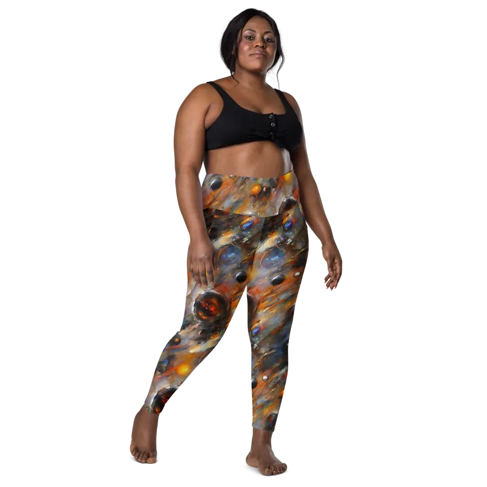 Brushstroke Blaze on Leggings with Pockets — Front