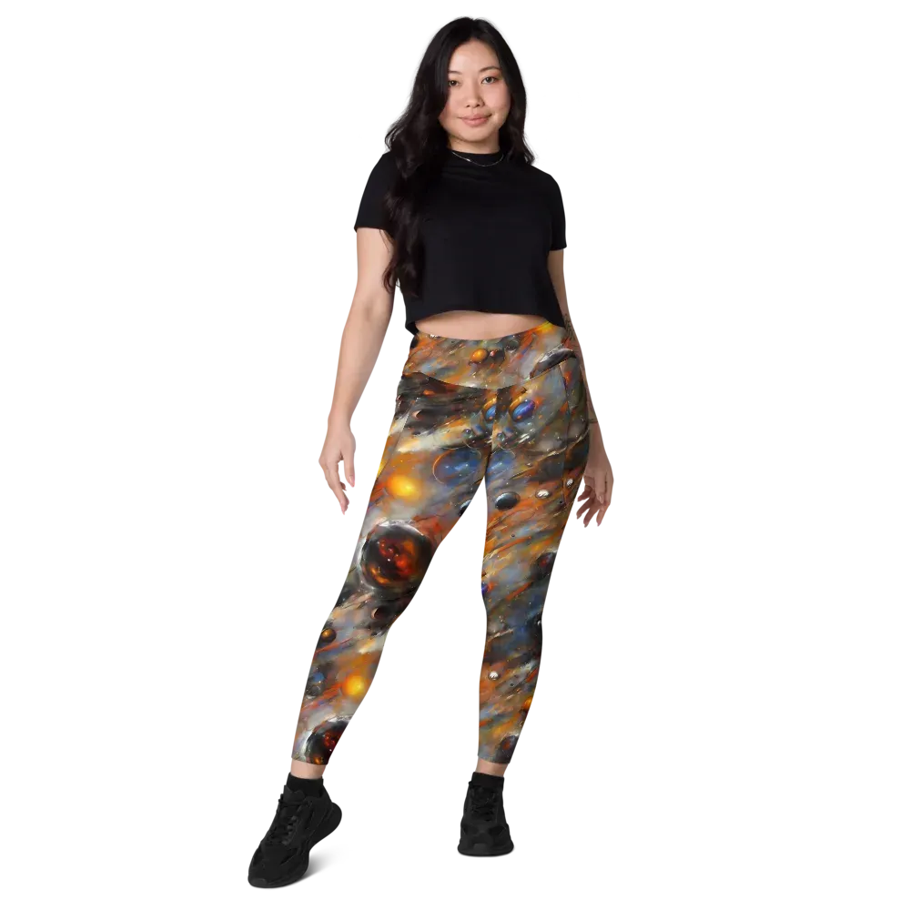 Brushstroke Blaze on Leggings with Pockets — Front