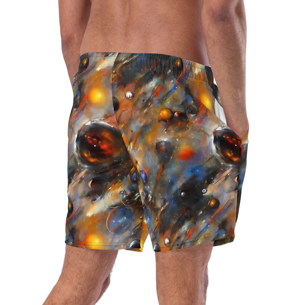 Brushstroke Blaze on Swim Trunks — Right Back