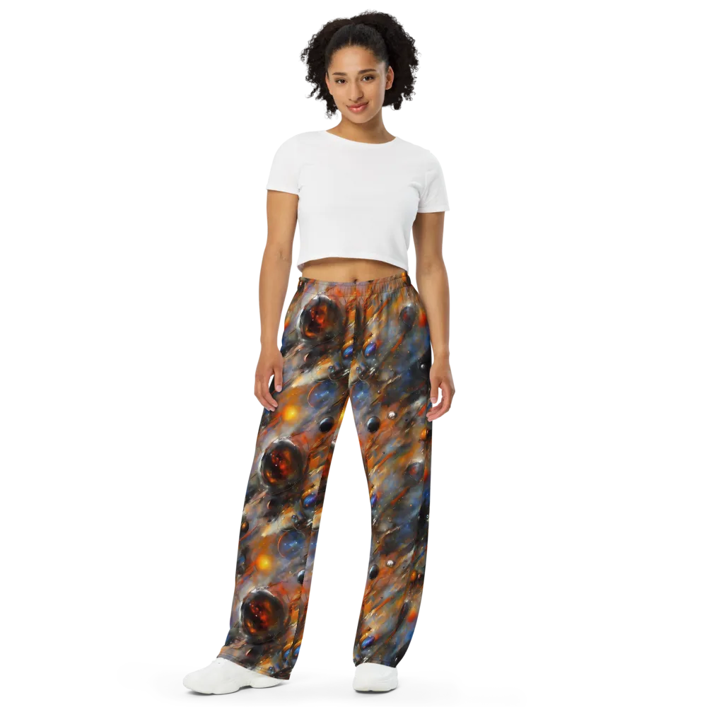 Brushstroke Blaze on Wide-Leg Pants — Front