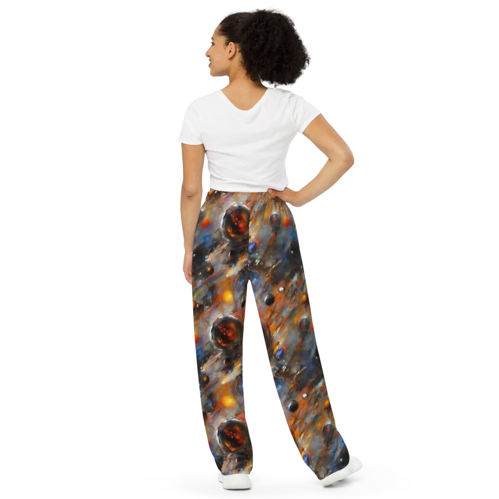 Brushstroke Blaze on Wide-Leg Pants — Back