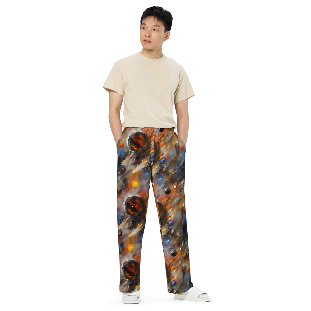 Brushstroke Blaze on Wide-Leg Pants — Front
