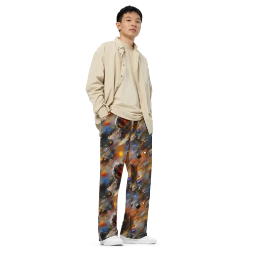Brushstroke Blaze on a Wide-Leg Pants