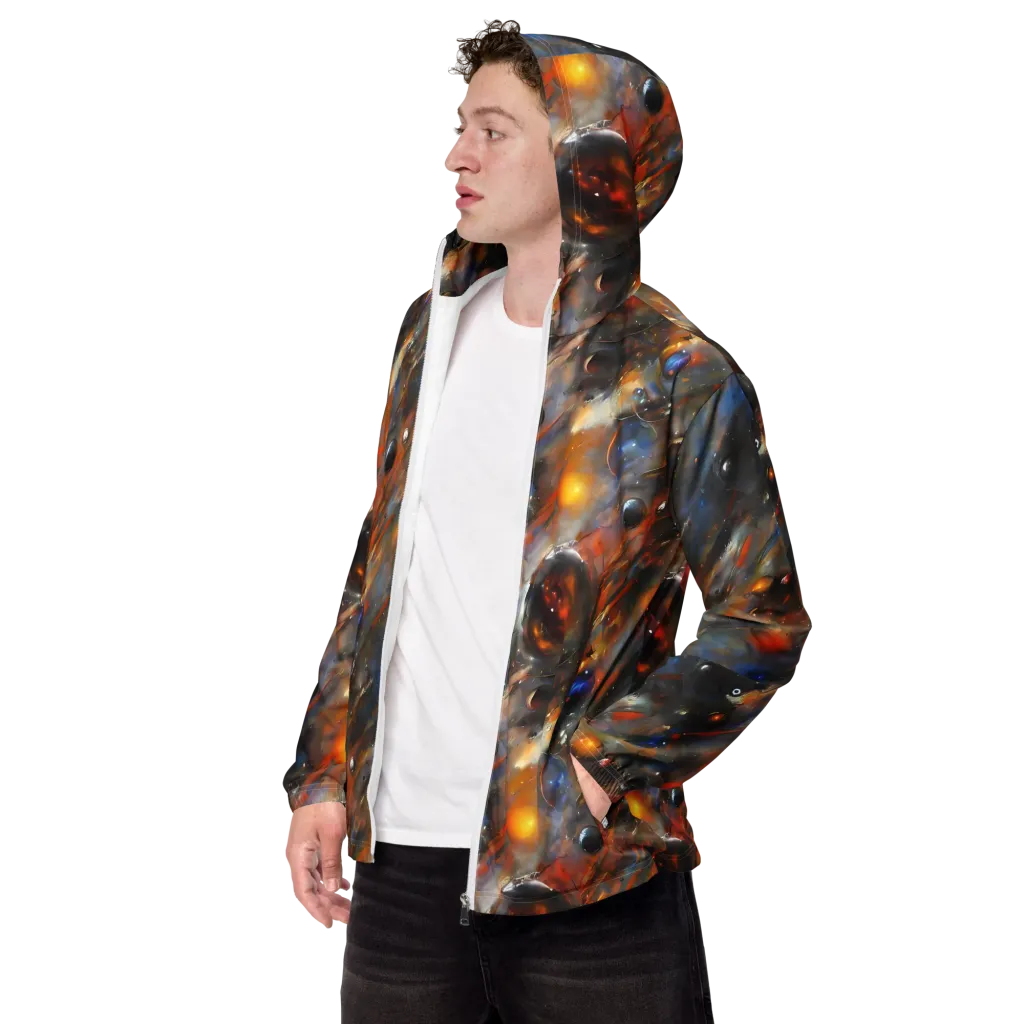 Brushstroke Blaze on Men's Windbreaker — Left Front