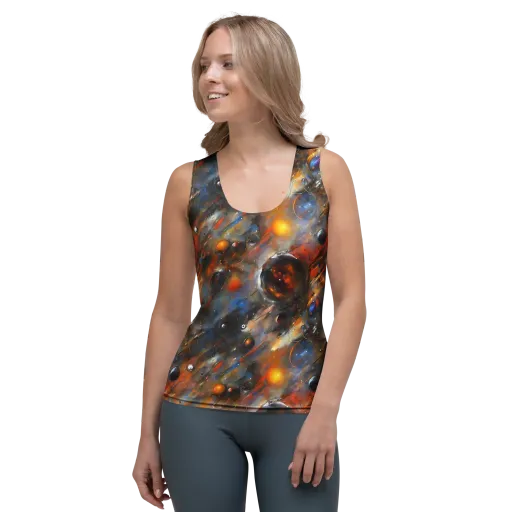 Brushstroke Blaze on a Women's Tank Top