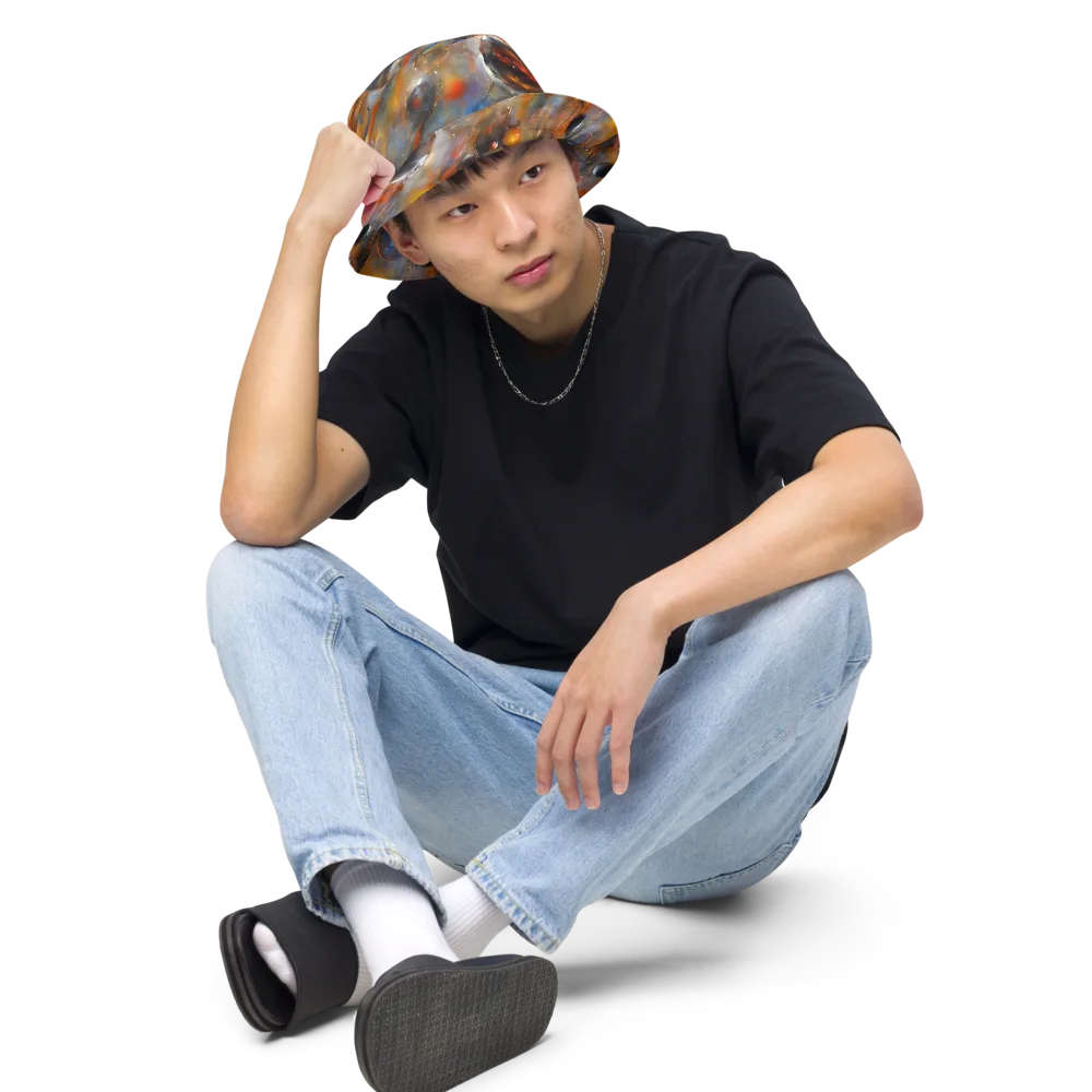 Brushstroke Blaze on Reversible Bucket Hat — Front 2 Inside