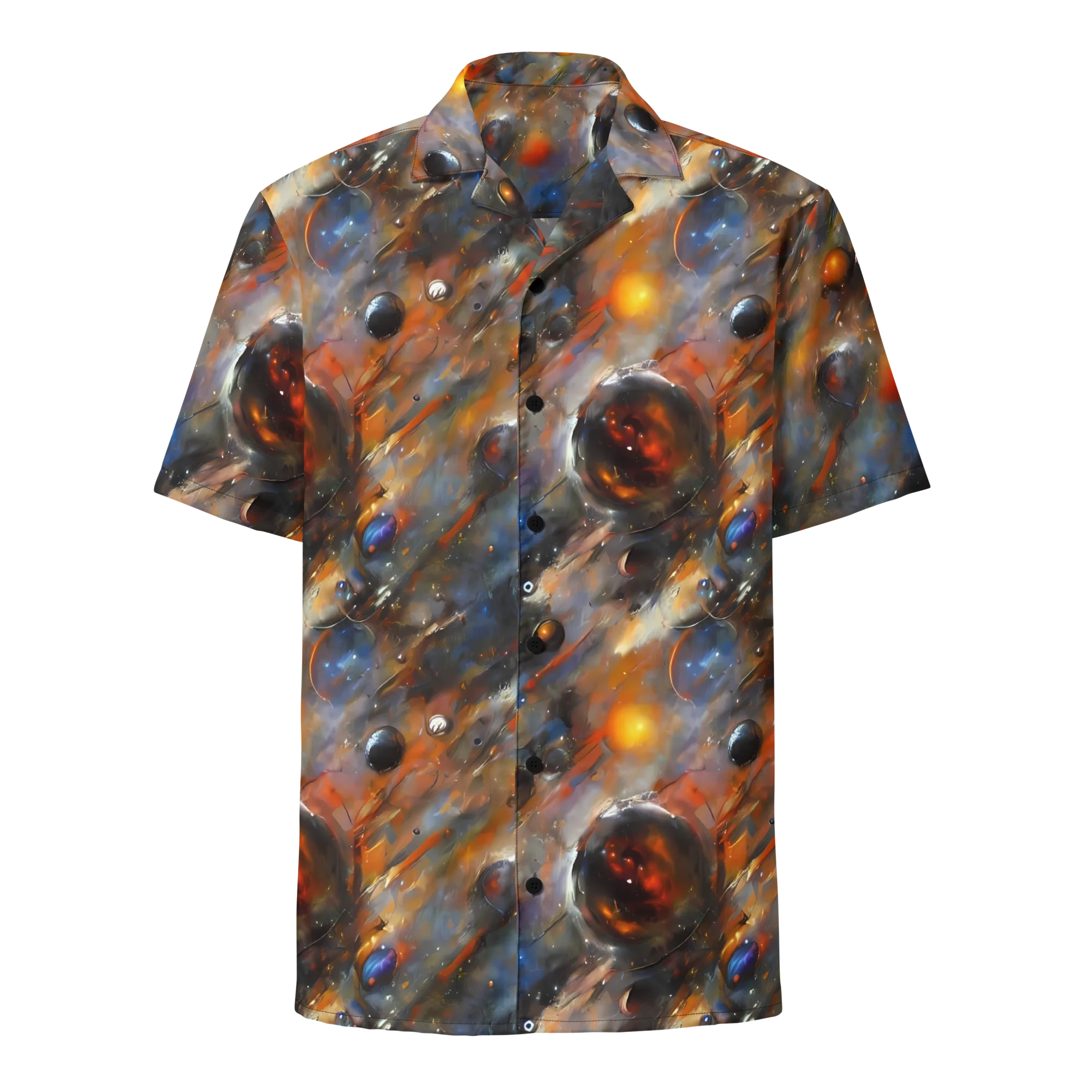 Brushstroke Blaze on Button Shirt — Front