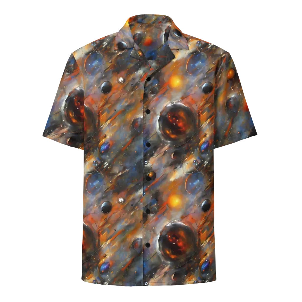 Brushstroke Blaze on Button Shirt — Front