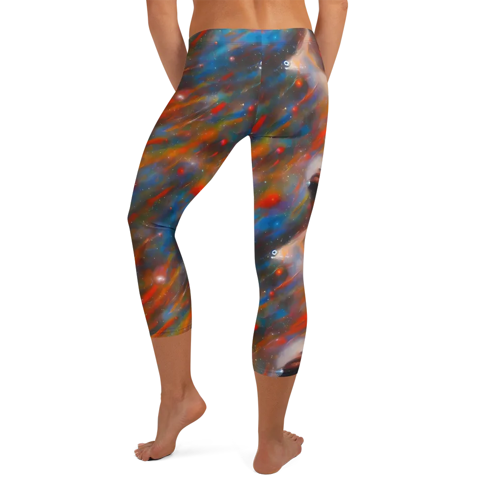 Painterly Void on Capri Leggings — Back