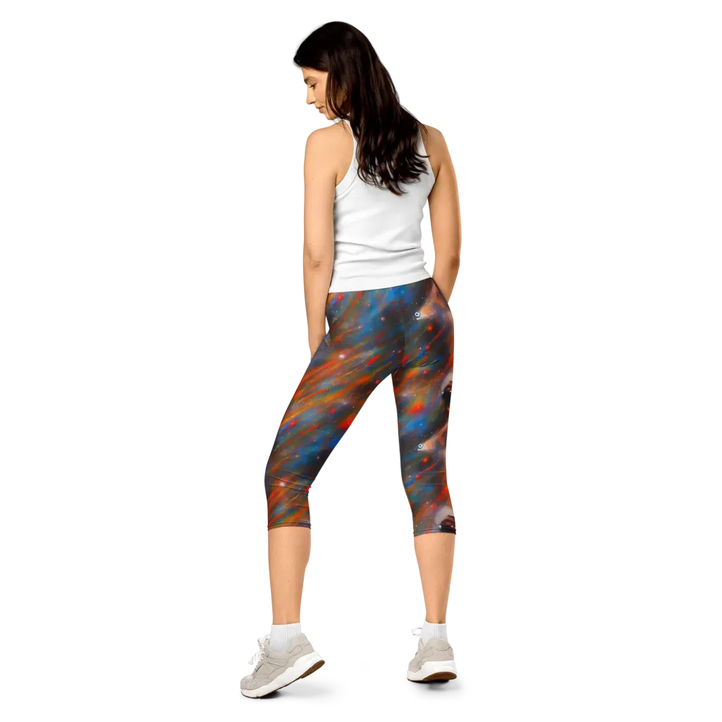 Painterly Void on Capri Leggings — Back