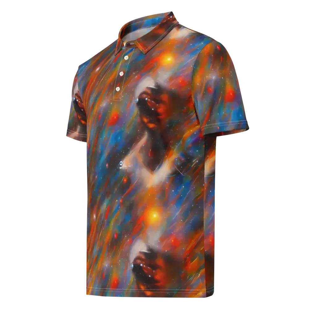 Painterly Void on Men's Slim Fit Polo Shirt — Left Front