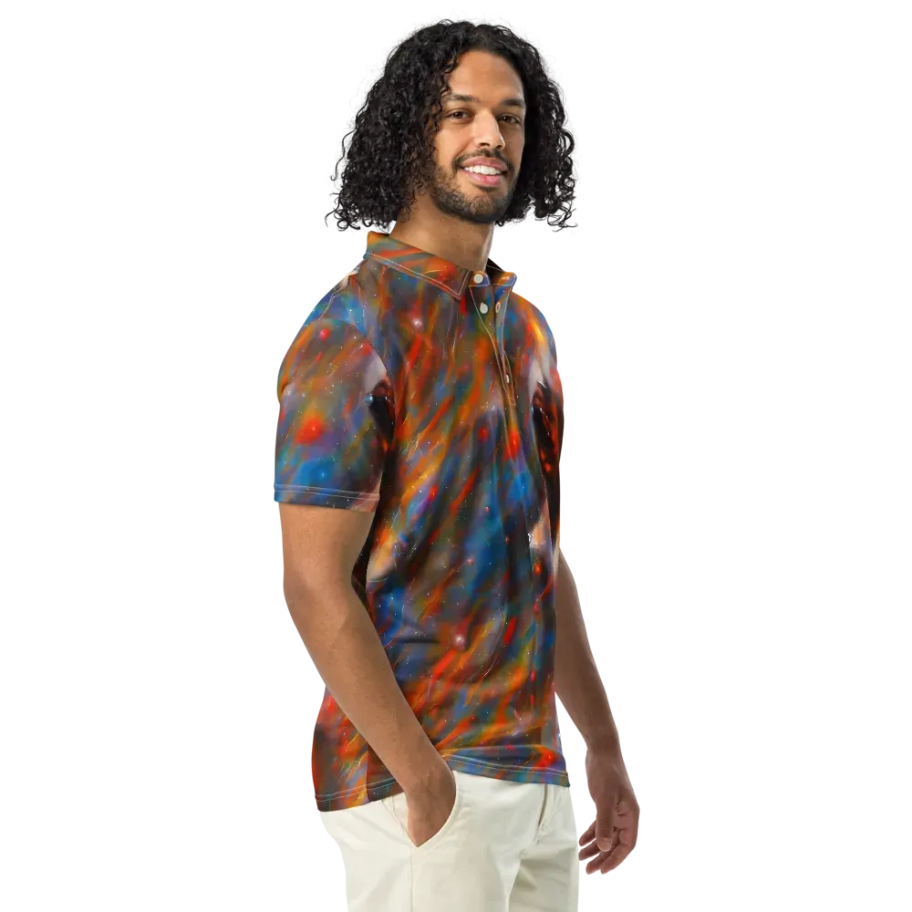 Painterly Void on Men's Slim Fit Polo Shirt — Right Front