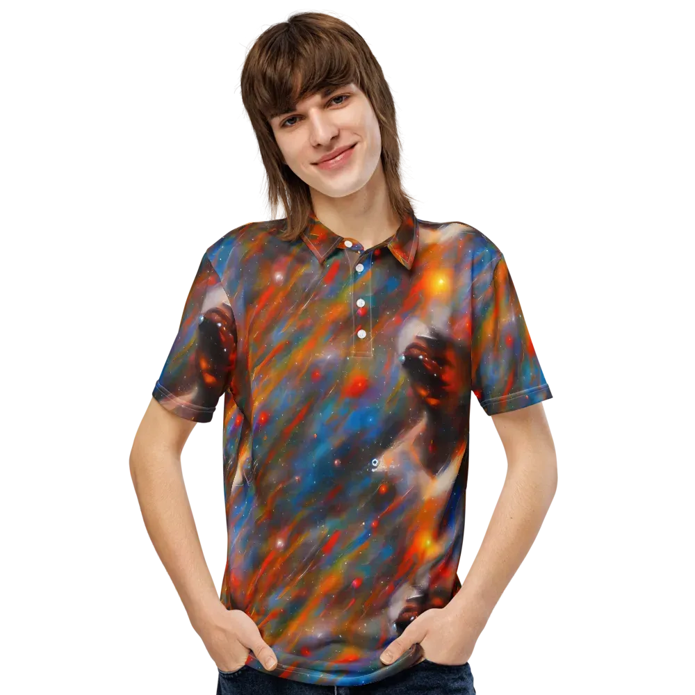 Painterly Void on Men's Slim Fit Polo Shirt — Front