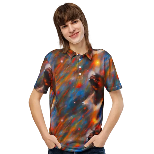 Painterly Void on a Men's Slim Fit Polo Shirt