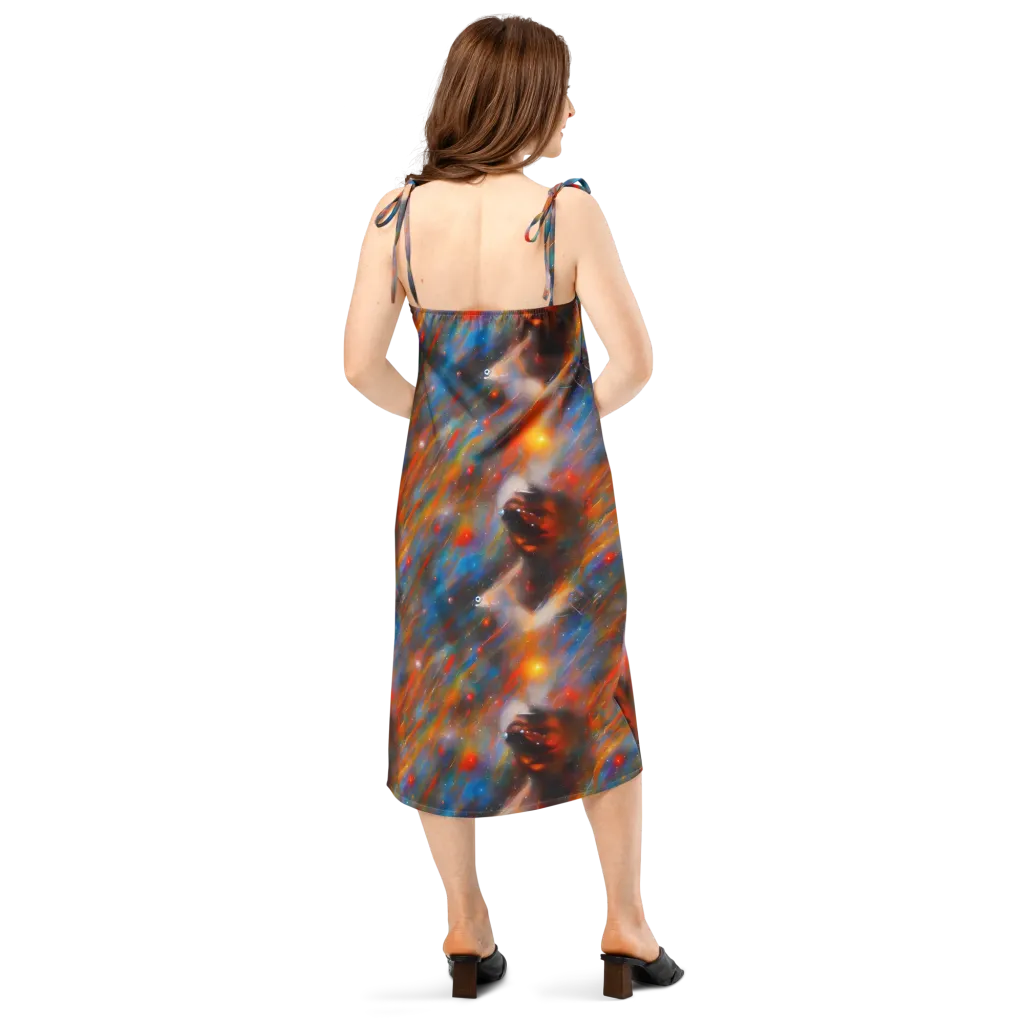 Painterly Void on Slip Dress — Back