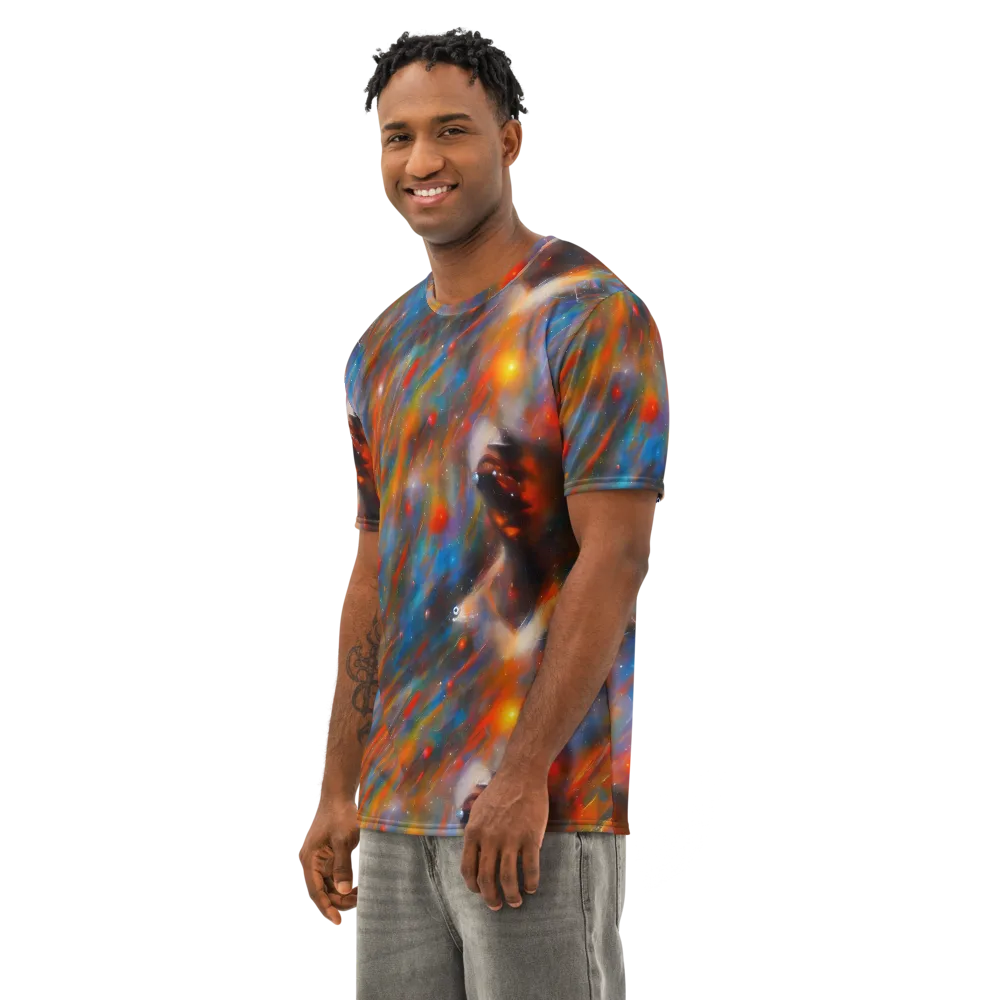 Painterly Void on Men's Cotton Crew Neck T-Shirt — Left Front