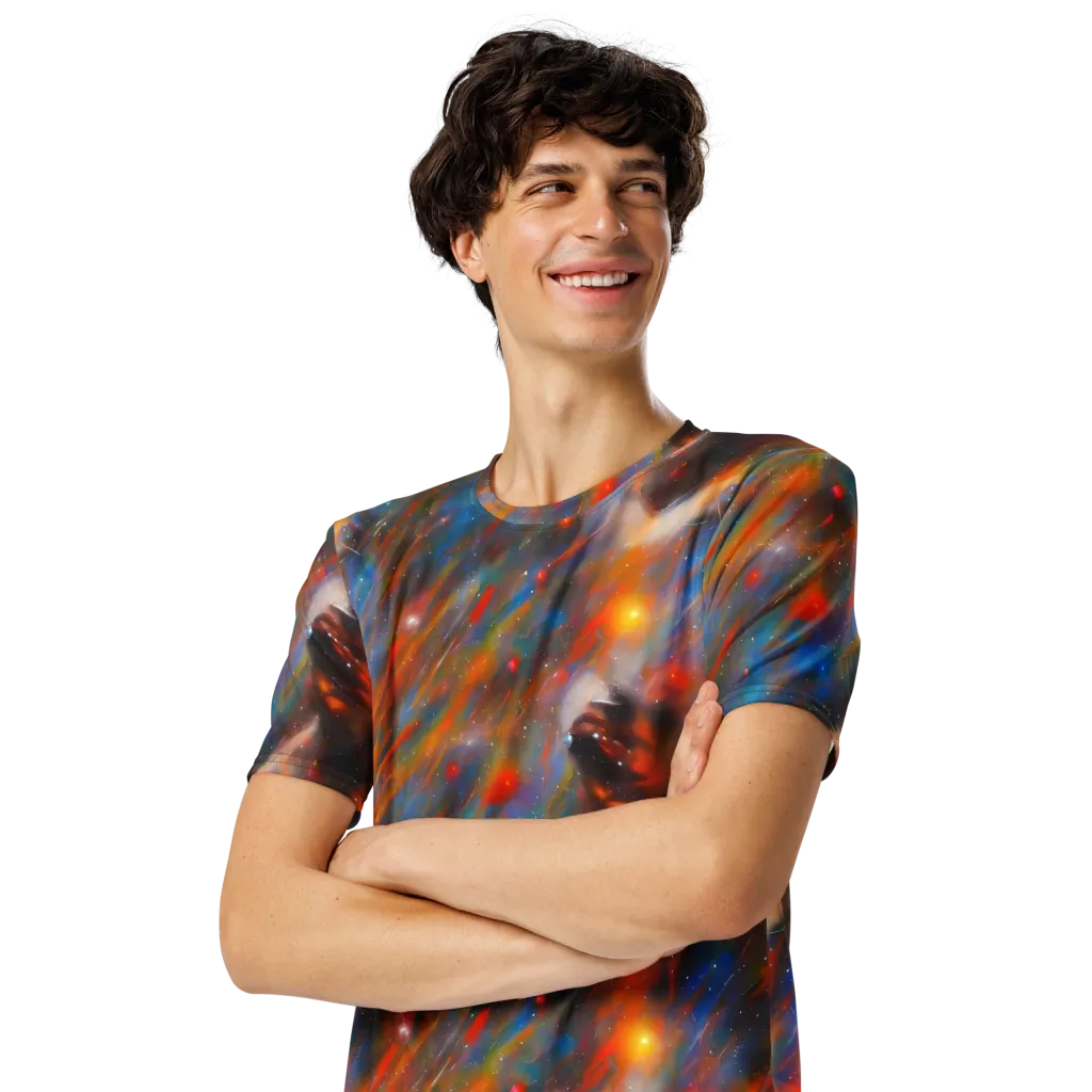 Painterly Void on Men's Crew Neck T-Shirt — Left Front