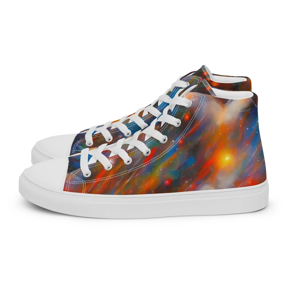 Painterly Void on Men's High Top Canvas Shoes — Left