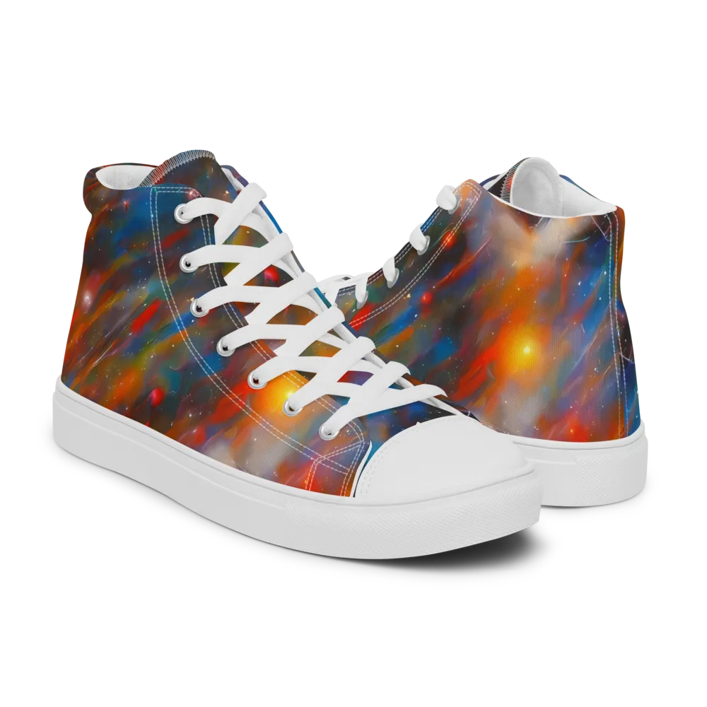 Painterly Void on Men's High Top Canvas Shoes — Right