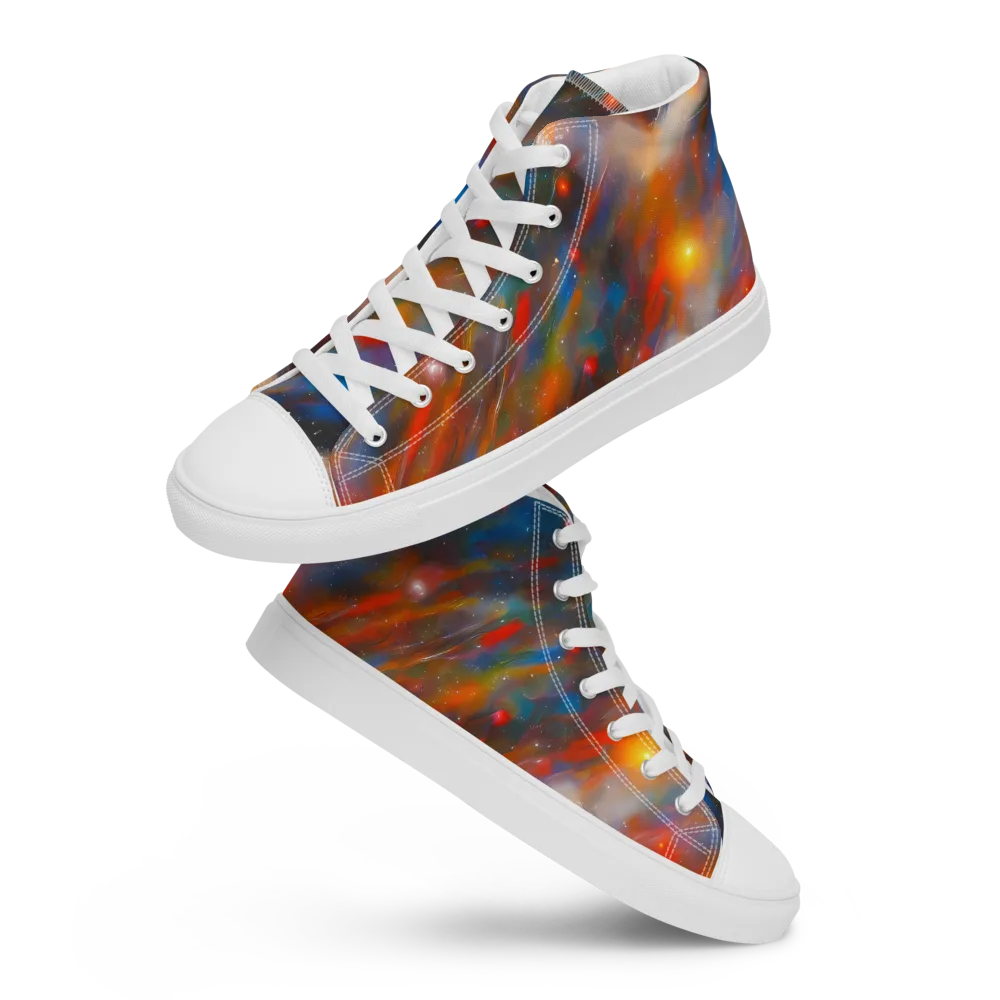 Painterly Void on Men's High Top Canvas Shoes — Front