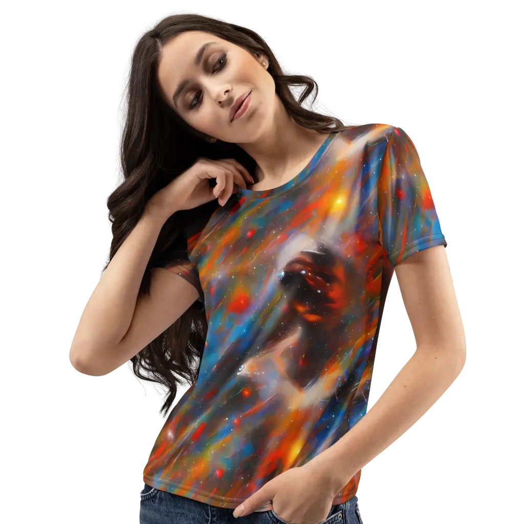 Painterly Void on Women's Crew Neck T-Shirt — Left Front