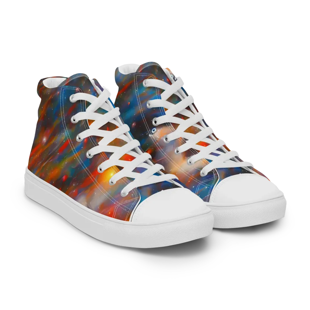 Painterly Void on Women's High Top Canvas Shoes — Right Front