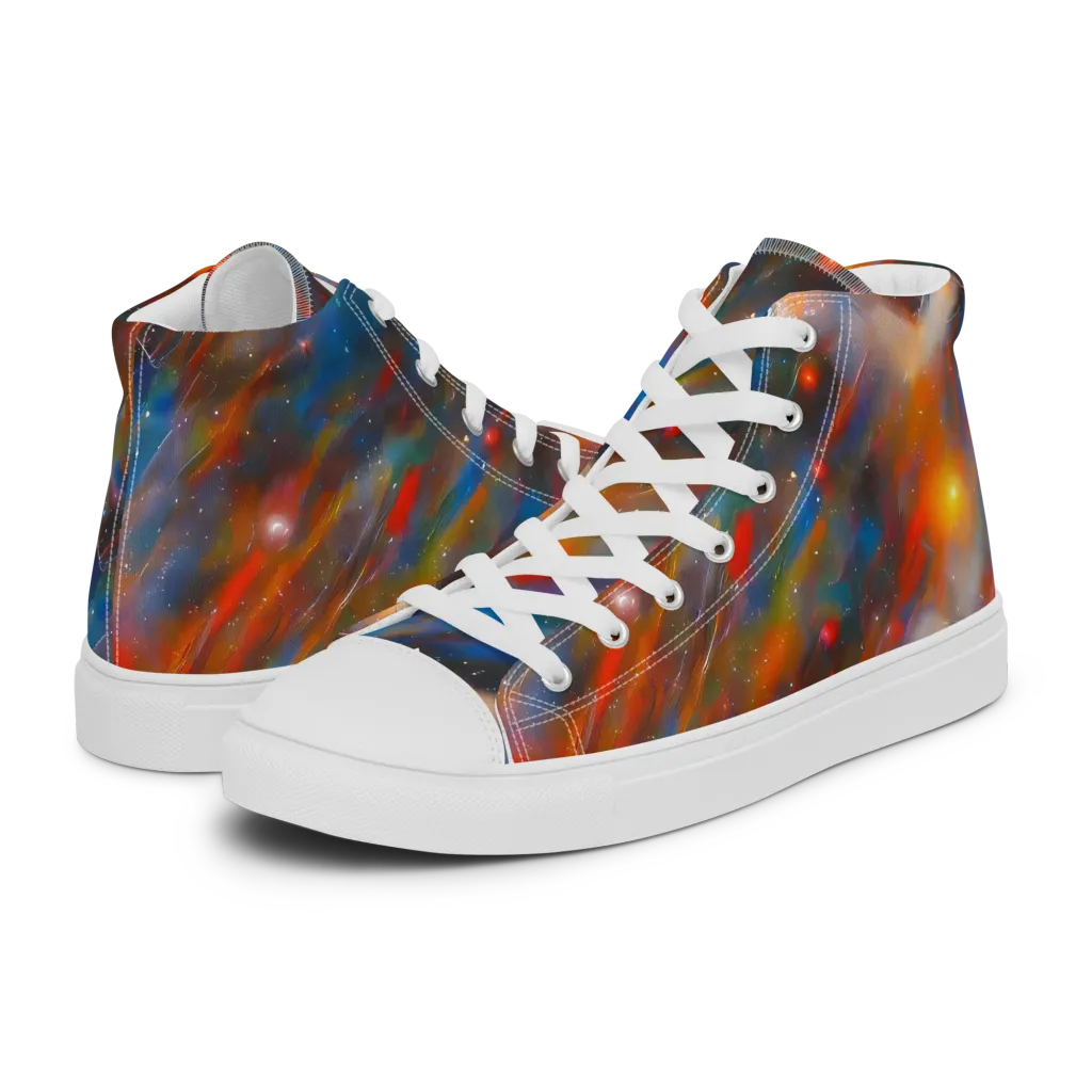 Painterly Void on Women's High Top Canvas Shoes — Left