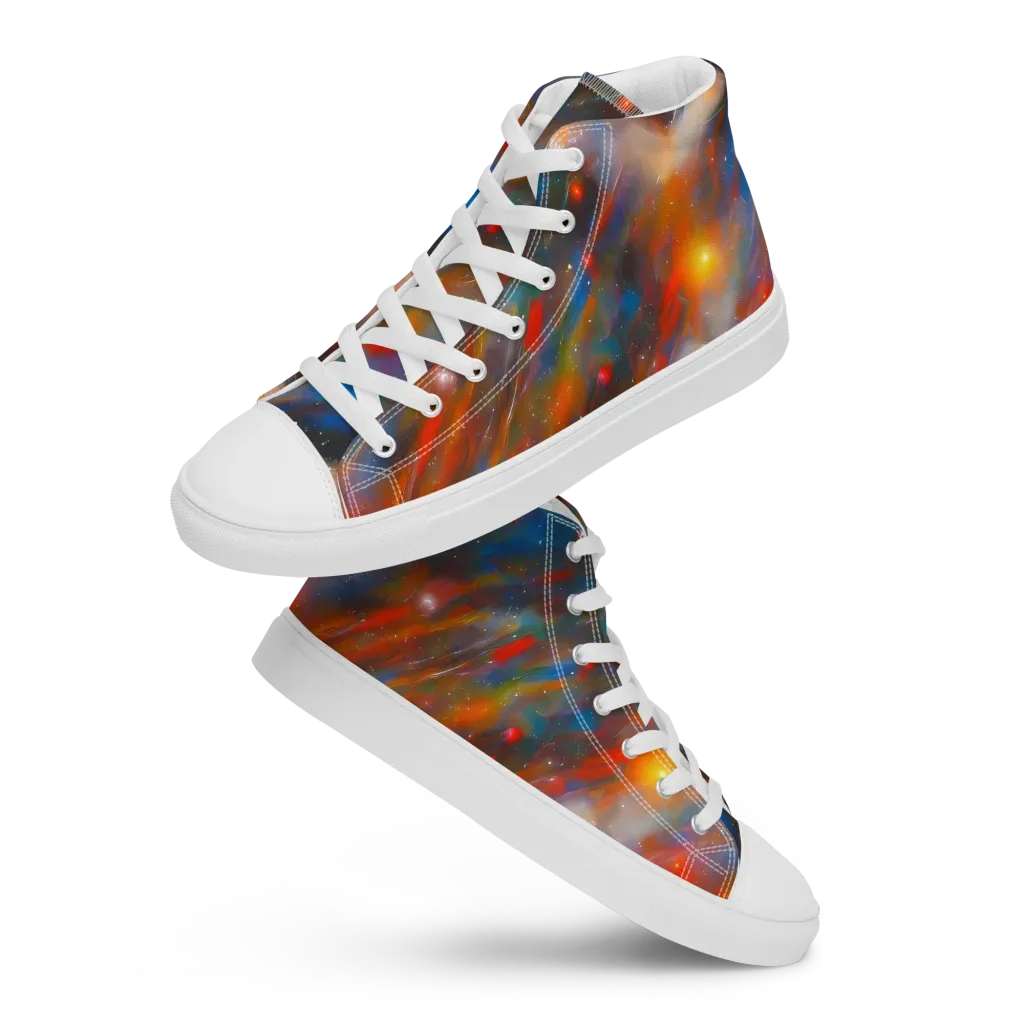 Painterly Void on Women's High Top Canvas Shoes — Front