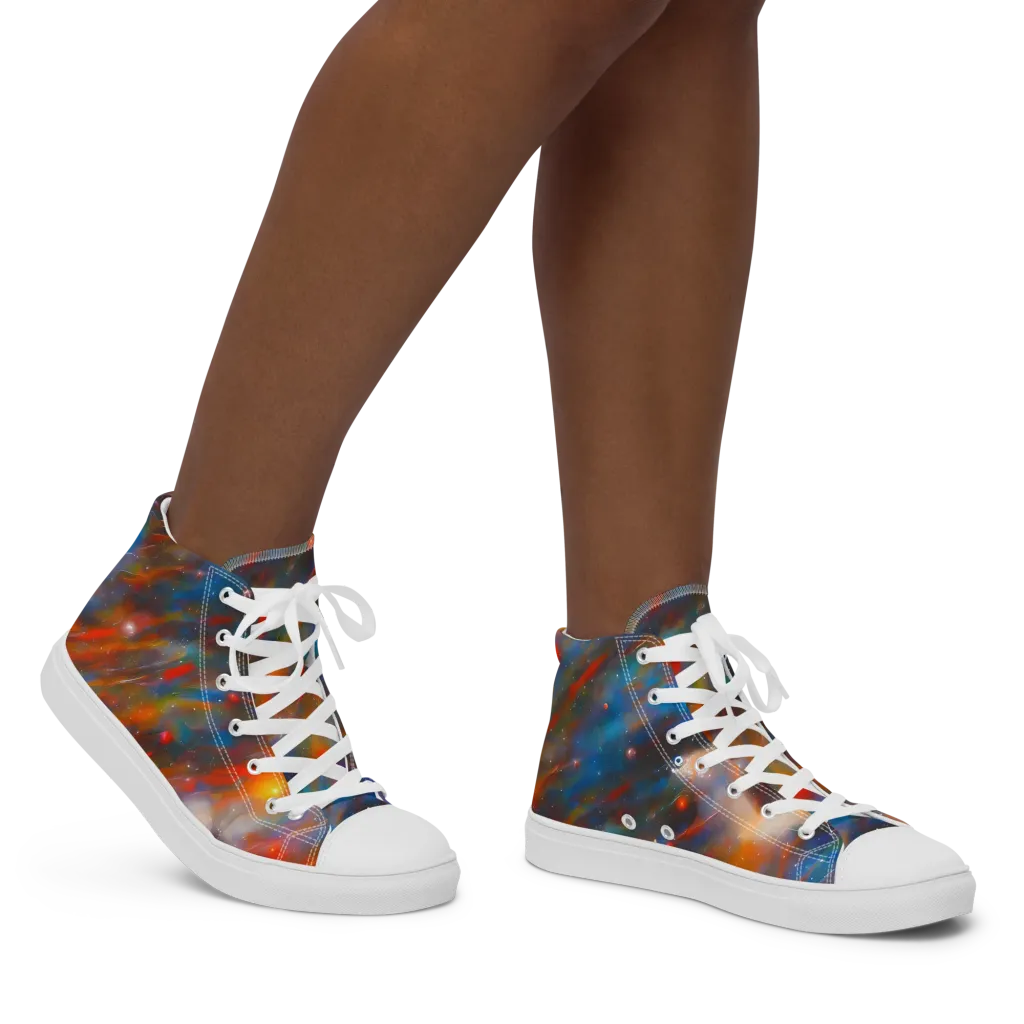 Painterly Void on Women's High Top Canvas Shoes — Right
