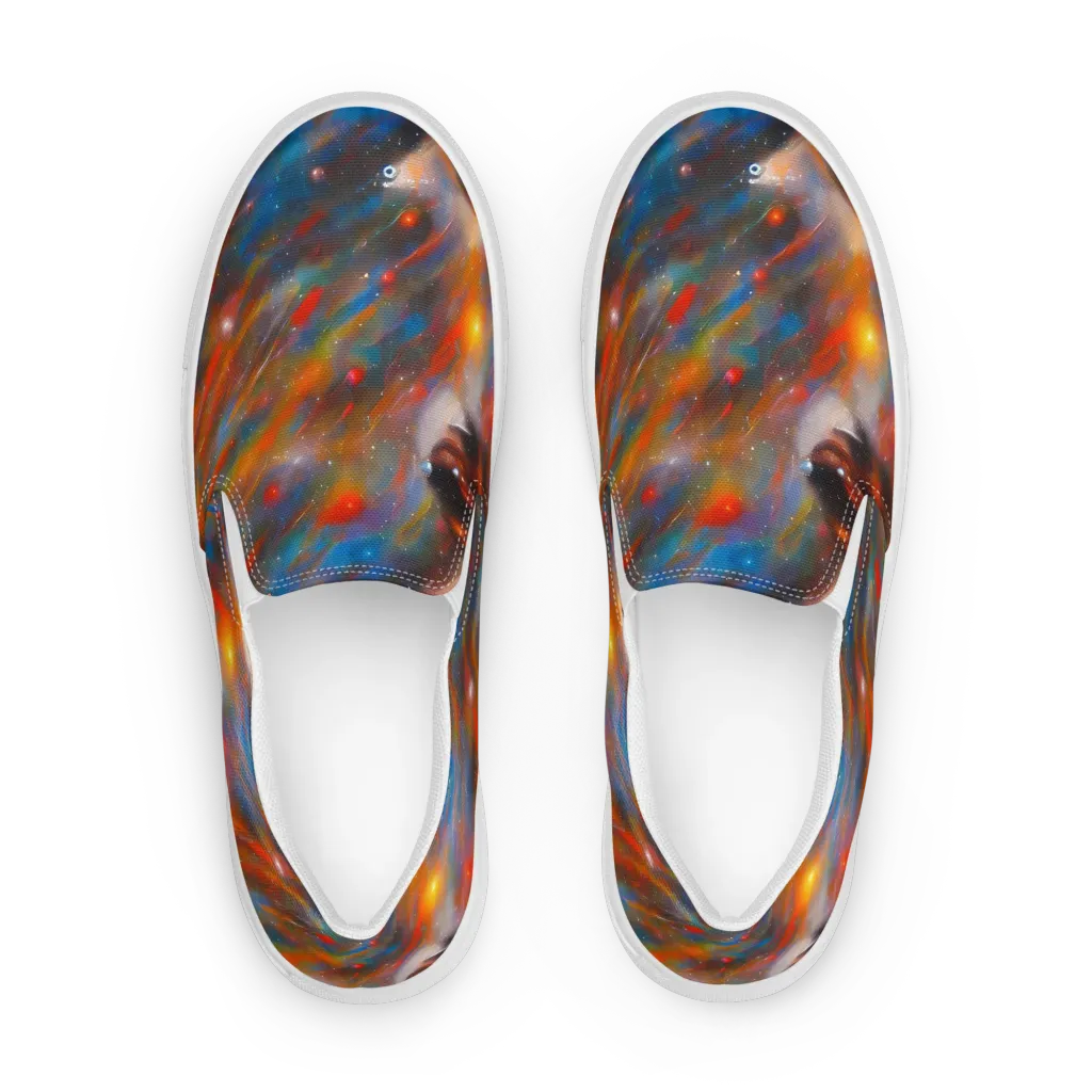 Painterly Void on Men's Slip-On Canvas Shoes — Front