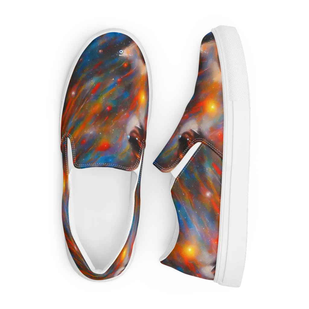 Painterly Void on Men's Slip-On Canvas Shoes — Front