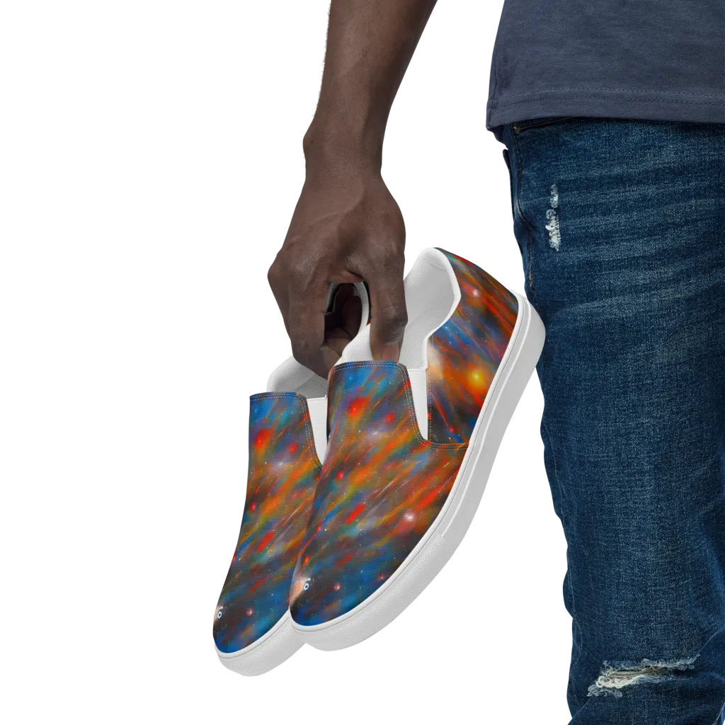 Painterly Void on Men's Slip-On Canvas Shoes — Left Front