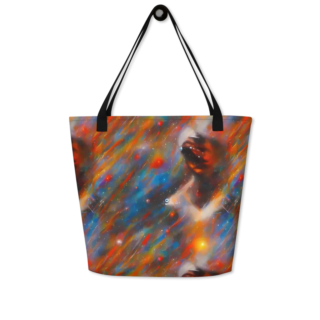 Painterly Void on Large Tote Bag W/ Pocket — Front