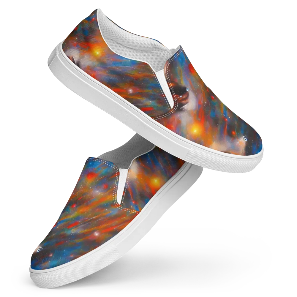 Painterly Void on Women's Slip-On Canvas Shoes — Front
