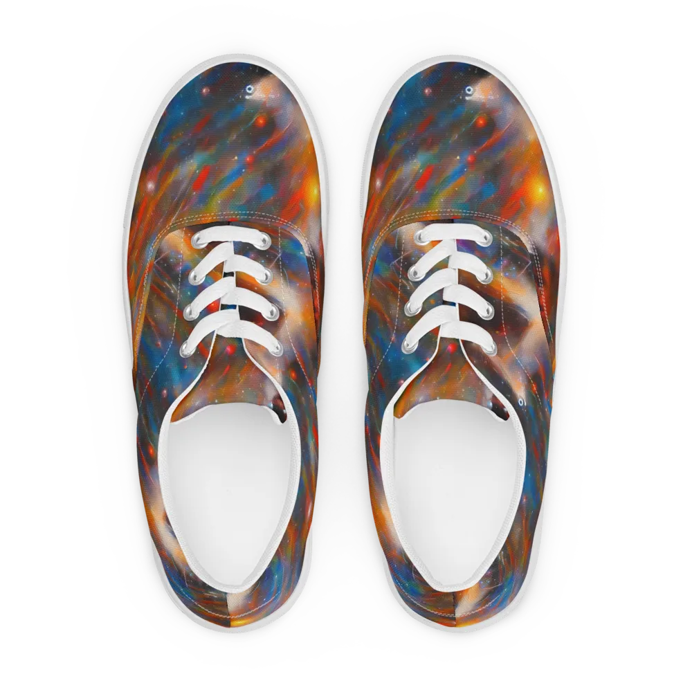 Painterly Void on Men's Lace-Up Canvas Shoes — Front