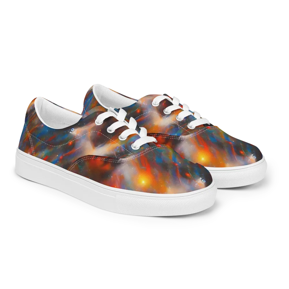 Painterly Void on Men's Lace-Up Canvas Shoes — Right Front