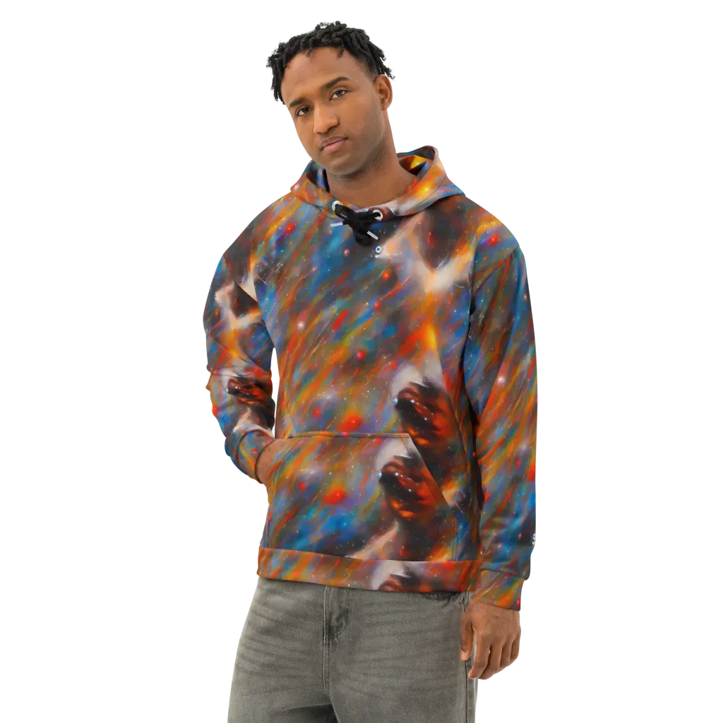 Painterly Void on Cotton Hoodie — Left Front