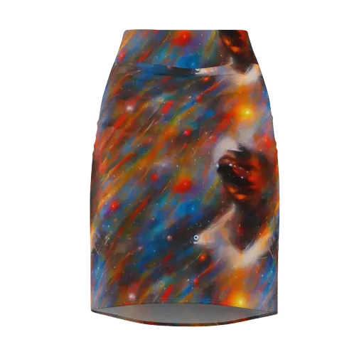 Painterly Void on a Pencil Skirt