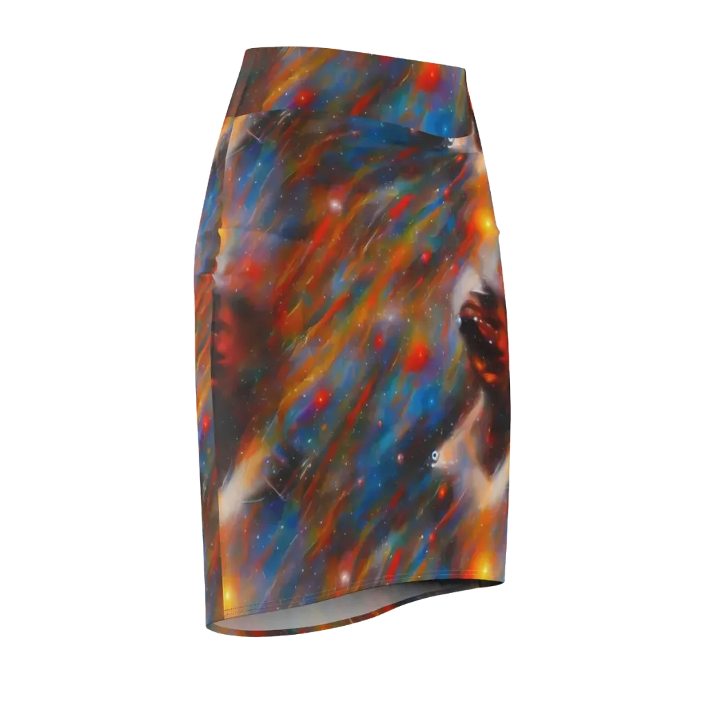 Painterly Void on Pencil Skirt — Front Side