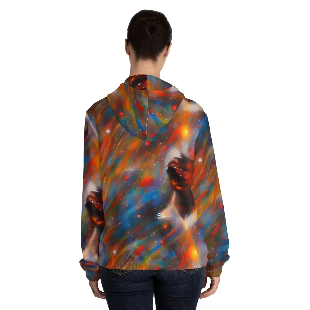 Painterly Void on Women's Full-Zip Hoodie — Back On Person