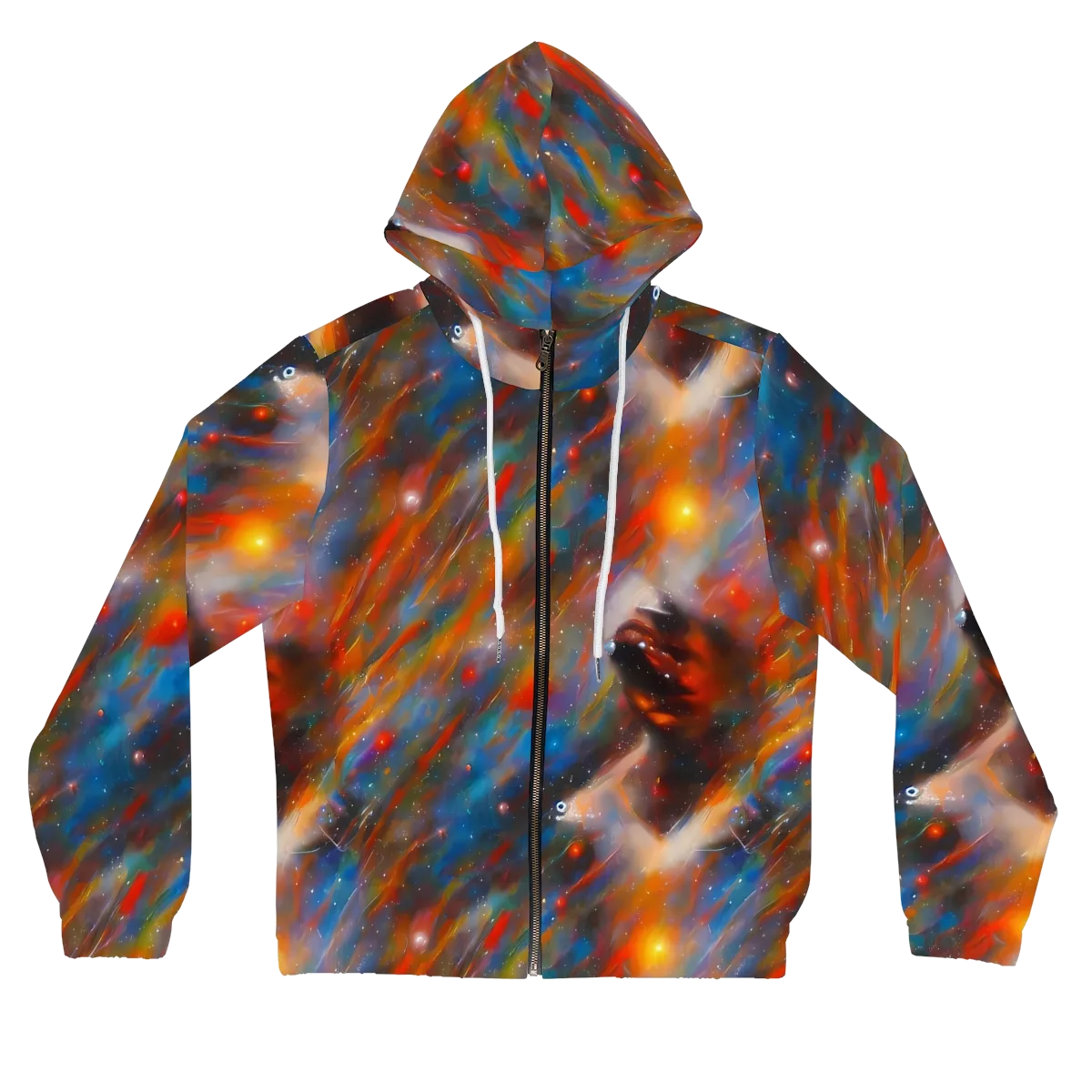 Painterly Void on Women's Full-Zip Hoodie — Front