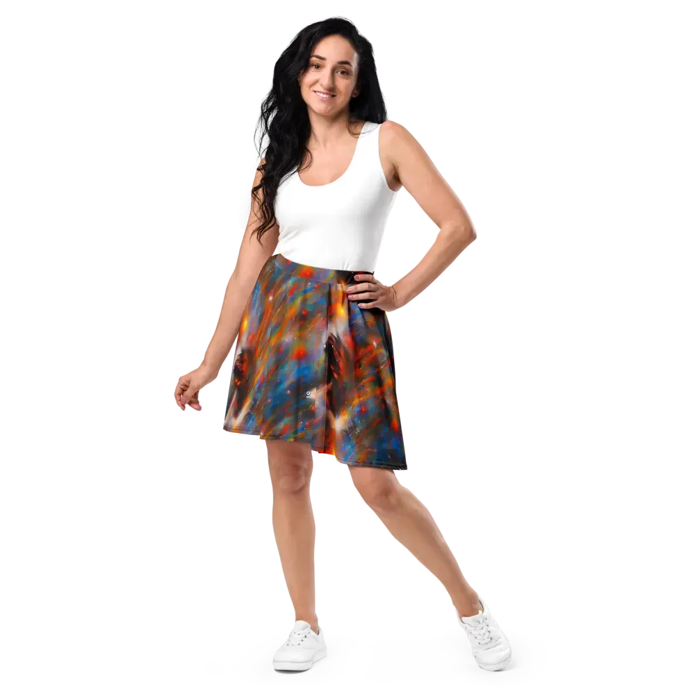 Painterly Void on Skater Skirt — Front
